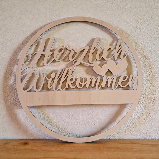 Türschild "Herzlich Willkommen"