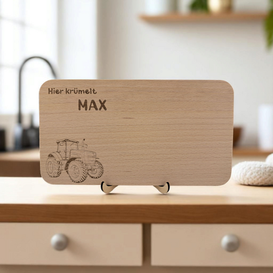 Vesperbrett "Hier krümelt"