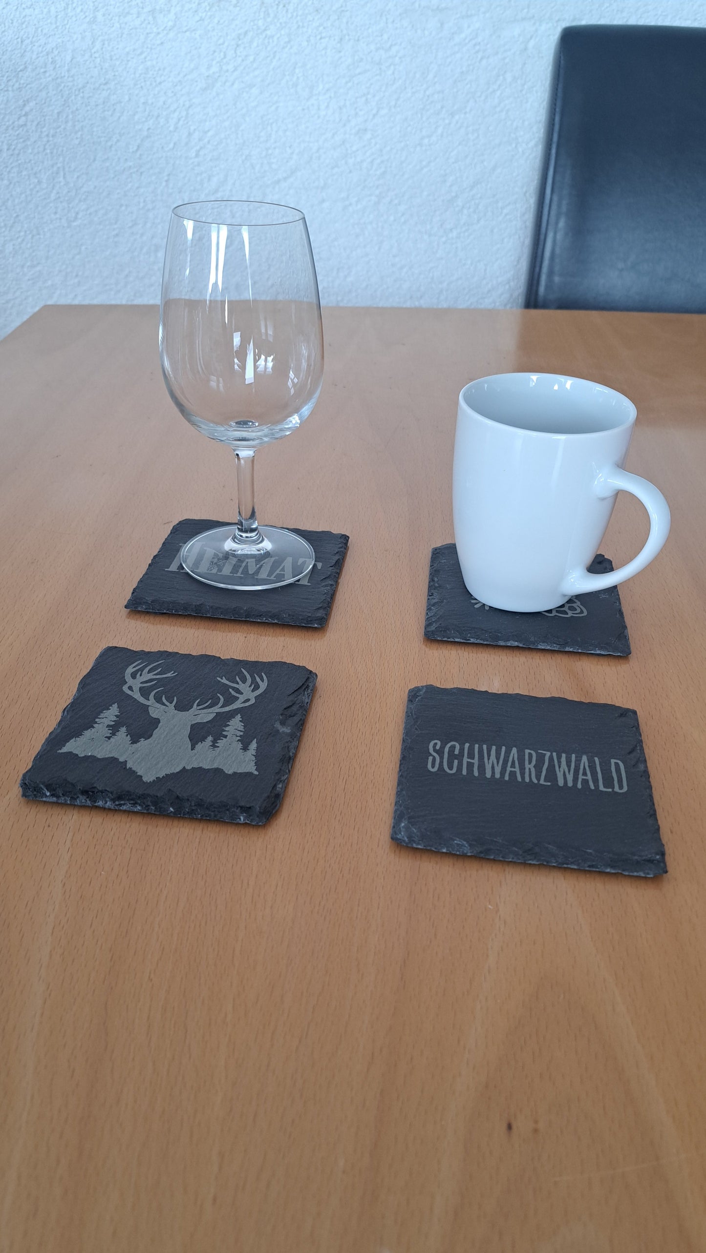 Schieferuntersetzer 4er Set "Schwarzwald"