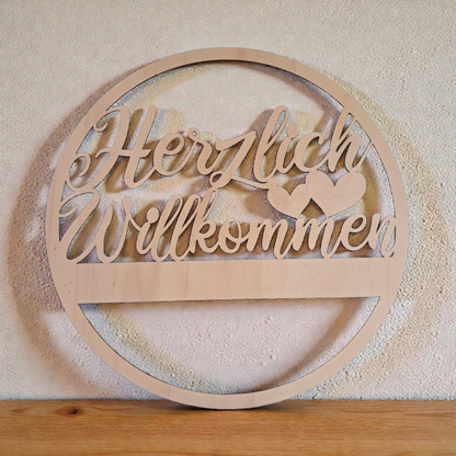 Türschild "Herzlich Willkommen"