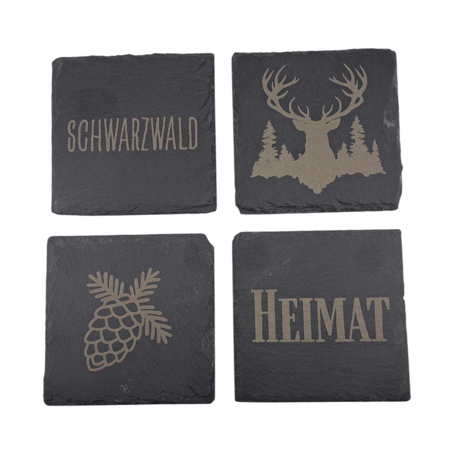 Schieferuntersetzer 4er Set "Schwarzwald"