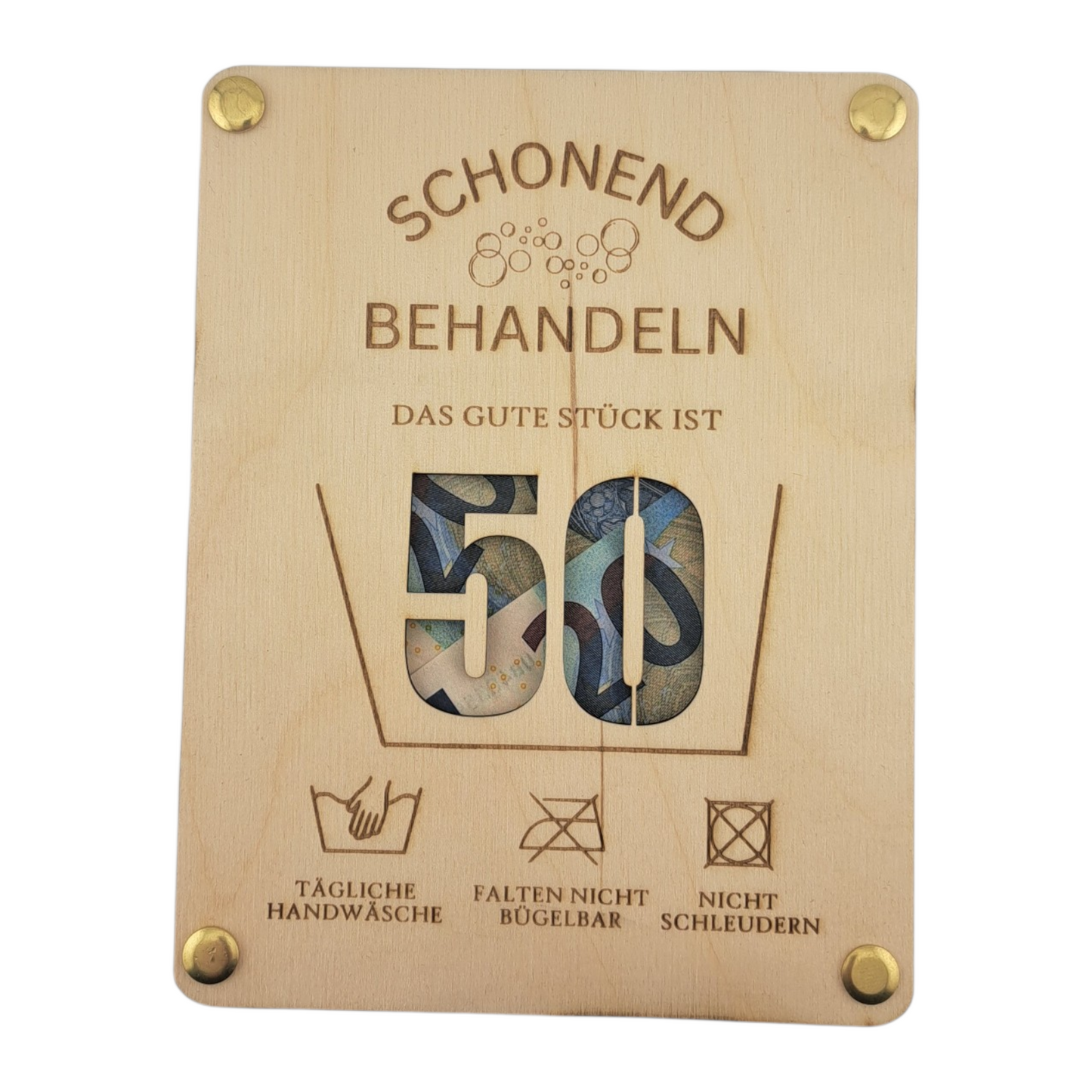 Geldgeschenk "Waschetikett"